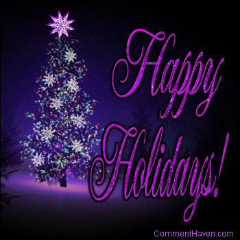 Happy Holidays Purple Tree picture