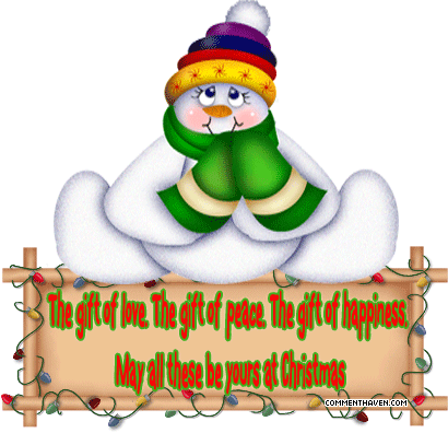 Snowman Christmas Peace Image