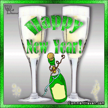 Green Flutes New Year picture for facebook