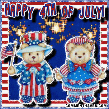 Bear Couple Fourth July picture for facebook