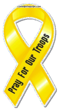 Yellow Ribbon Pray For Our Troops comment