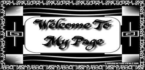 Welcome To My Page Black White picture for facebook