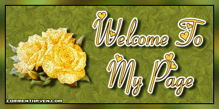 Welcome To My Page Rose Yellow picture for facebook