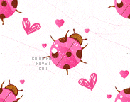 Ladybug Heart Background