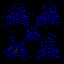 Blue Black Skull Background
