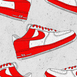 Red Nike Air Force Background