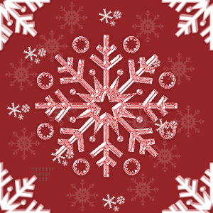 Red Snow Flake Background