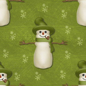Snowman Olive Green Background