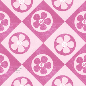 Retro Flowers Pink Background