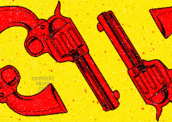 Gun Yellow Red Background