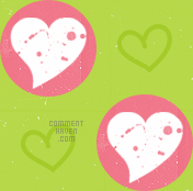 Green Pink Heart Background