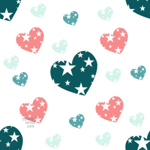 Heart Stars White Background