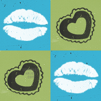 Lips Hearts Background