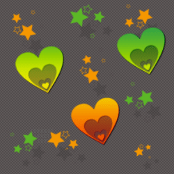Orange Green Heart Background