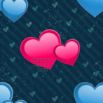 Pink Blue Hearts Background