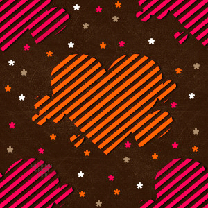 Striped Hearts Background