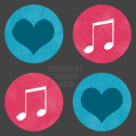 Music Note Heart Background