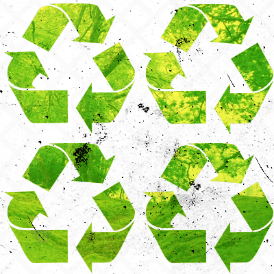 Recycle White Green Background