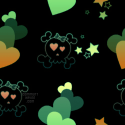 Green Skull Heart Background