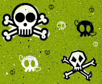 Green Skulls Background