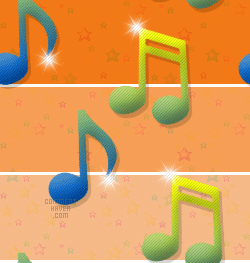 Orange Music Note Background