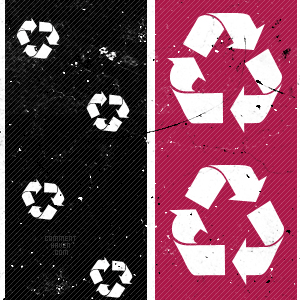 Recycle Pink Black Background