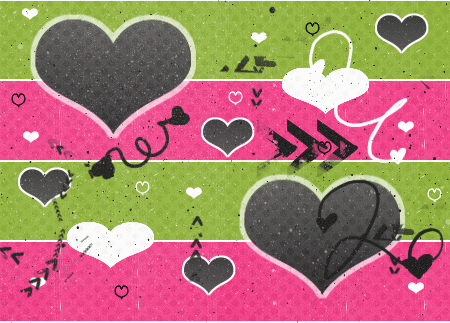 Striped Heart Background