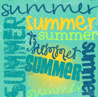 Summer Word Green Background